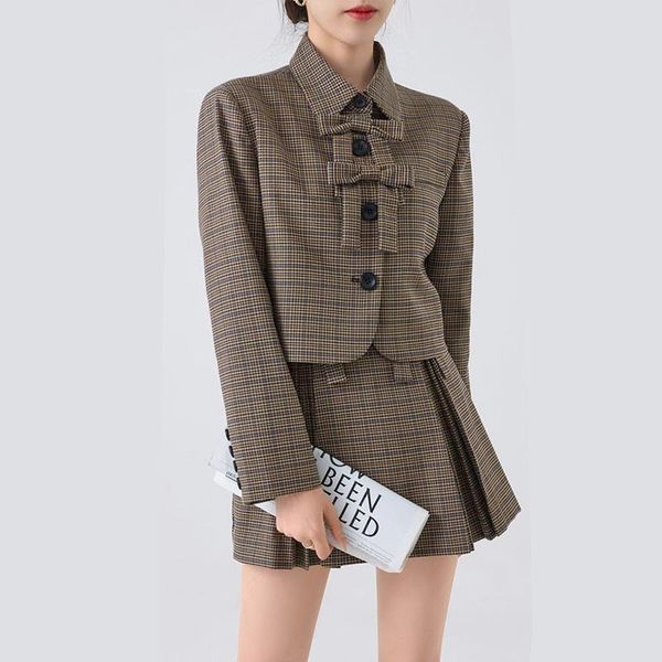 dress fashion small suit skirt plaid short coat + pleated skirt suit 2 piece elegant sweet spring autumn women's suit plaid skirt khak, White
dress fashion small suit skirt plaid short coat + pleated skirt suit 2 piece elegant sweet spring autumn women's suit plaid skirt khak, White