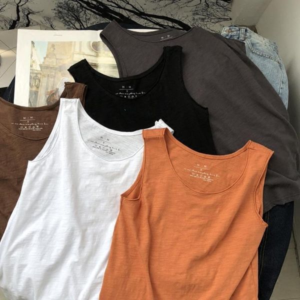 tanks summer casual cotton vest camisole women solid oneck white yellow harajuku vest camisetas mujer tank, Black;white
tanks summer casual cotton vest camisole women solid oneck white yellow harajuku vest camisetas mujer tank, Black;white