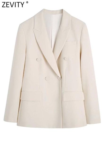 pants zevity women fashion double breasted soft slim blazer coat female notched pockets leisure outerwear suits chic ct415, White
pants zevity women fashion double breasted soft slim blazer coat female notched pockets leisure outerwear suits chic ct415, White