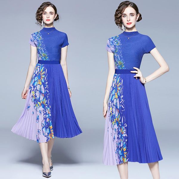 dress new women suit skirt summer printed turtleneck short sleeve stretch shirt + high waist half body pleated skirt twopiece set, White
dress new women suit skirt summer printed turtleneck short sleeve stretch shirt + high waist half body pleated skirt twopiece set, White