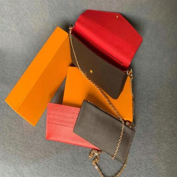 pochette felicie crossbody handbag chain bags three-piece wallet card bag shoulder bag dinner messenger bag letter plaid handbag n236j, Red;black
pochette felicie crossbody handbag chain bags three-piece wallet card bag shoulder bag dinner messenger bag letter plaid handbag n236j, Red;black