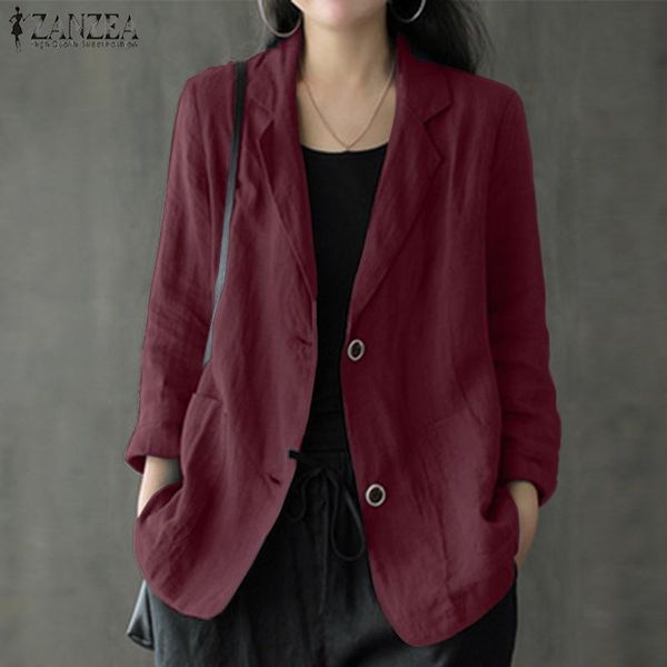pants elegant cotton blazers women's autumn coats zanzea 2022 casual long sleeve outwears female single button overcoats solid tunic, White
pants elegant cotton blazers women's autumn coats zanzea 2022 casual long sleeve outwears female single button overcoats solid tunic, White