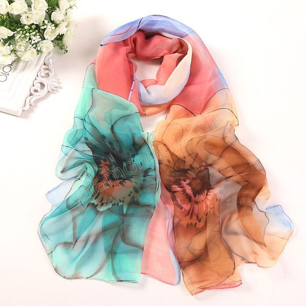 women sun protection chiffon silk scarf for muslim hijab gradient flower bandana summer beach sunscreen scarf&shawl, Blue;gray
women sun protection chiffon silk scarf for muslim hijab gradient flower bandana summer beach sunscreen scarf&shawl, Blue;gray