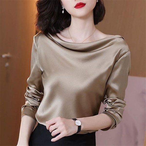 dress satin elegant swing collar design chic spring autumn fashion blouse women solid long sleeve office lady shirt blusas clothes, White
dress satin elegant swing collar design chic spring autumn fashion blouse women solid long sleeve office lady shirt blusas clothes, White