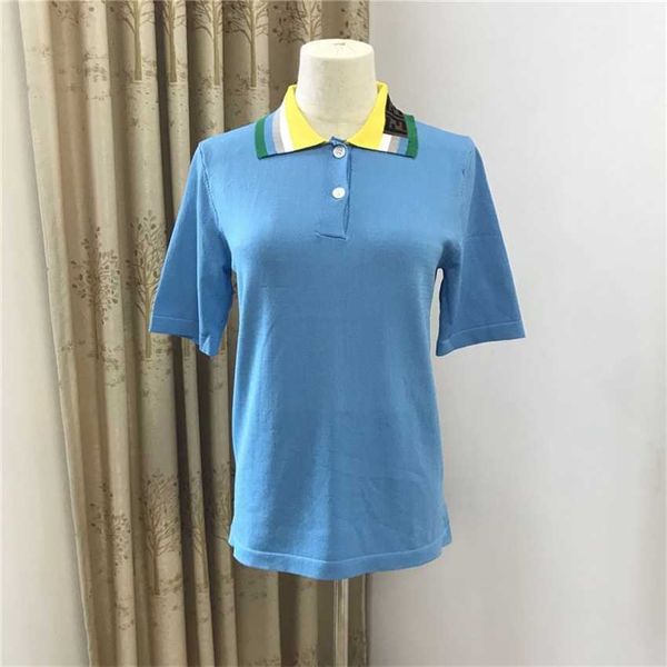 summer new colorful stripe letter polo neck knit t-shirt short sleeve ice silk casual, White;black
summer new colorful stripe letter polo neck knit t-shirt short sleeve ice silk casual, White;black