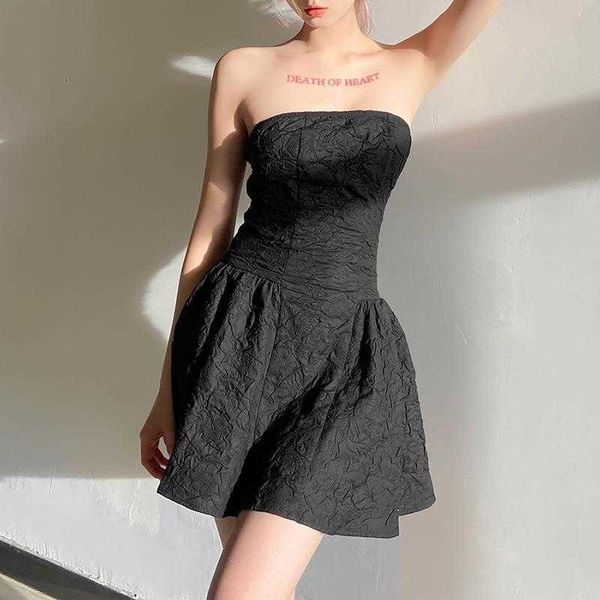 summer womens solid casual dresses color high waist slim zipper tube backless, Black;gray
summer womens solid casual dresses color high waist slim zipper tube backless, Black;gray