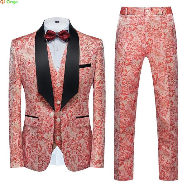 blazers red embroidered suit 3 piece men's fashion slim fit blazer jacket trousers vest spring and autumn new men sets, White;black
blazers red embroidered suit 3 piece men's fashion slim fit blazer jacket trousers vest spring and autumn new men sets, White;black