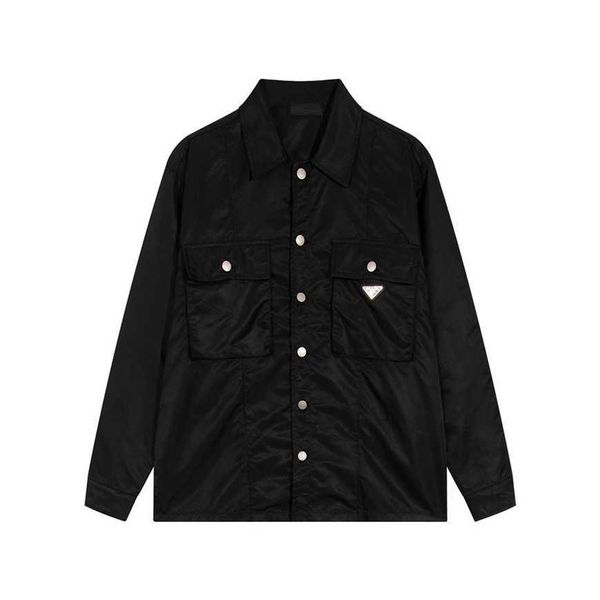32% off family early spring new classic nylon series pocket triangle decoration shirt jacket, White