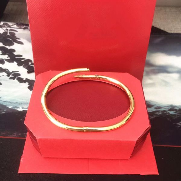 Nail Bracelet Designer Classic bangles Gold Silver Titanium Steel Cuff fashion bangle nlay Diamond Bracelets Womens Mens Love Jewelry Gift C80009 With red Box C007
Nail Bracelet Designer Classic bangles Gold Silver Titanium Steel Cuff fashion bangle nlay Diamond Bracelets Womens Mens Love Jewelry Gift C80009 With red Box C007