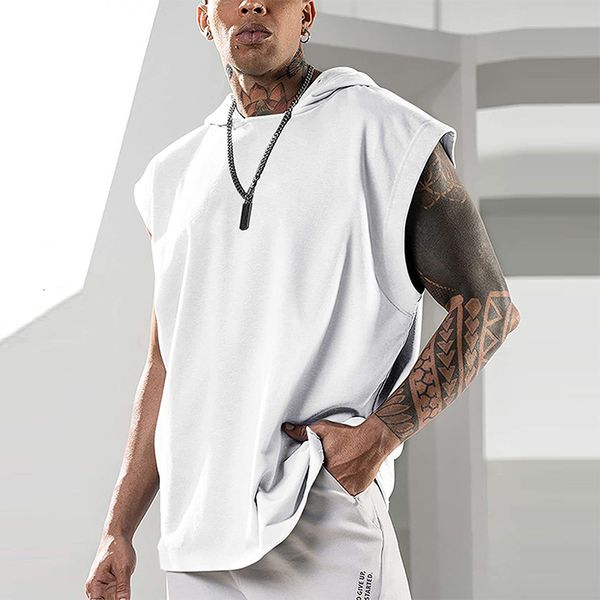 men' tank summer casual men' sleeveless tank streetwear fashion loose hooded vest pullover men clothing leisure camisole stree, White;black
men' tank summer casual men' sleeveless tank streetwear fashion loose hooded vest pullover men clothing leisure camisole stree, White;black