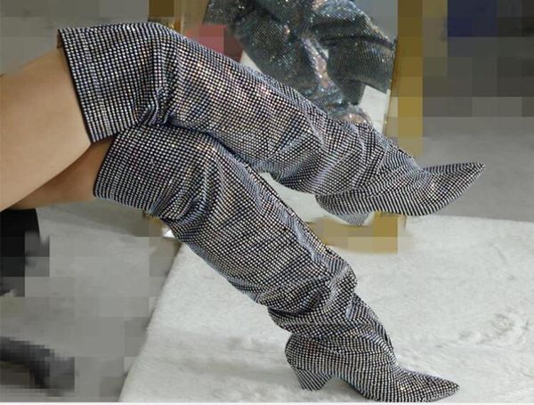 women thigh high boots full crystal pointed toe spike heel over the knee winter autumn rhinestone boots embellished women knight b4834448, Black
women thigh high boots full crystal pointed toe spike heel over the knee winter autumn rhinestone boots embellished women knight b4834448, Black