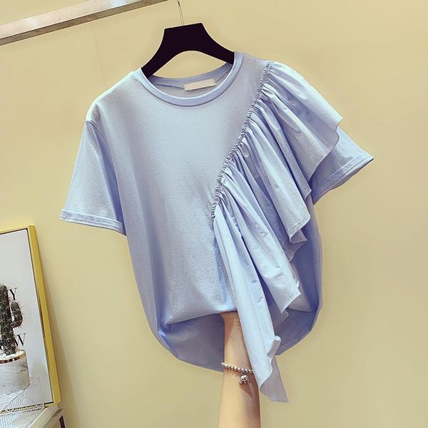 t-shirt 2022 new fashion summer solid color korean casual loose lotus leaf stitching shortsleeved cotton tshirt women's tshirt, White
t-shirt 2022 new fashion summer solid color korean casual loose lotus leaf stitching shortsleeved cotton tshirt women's tshirt, White