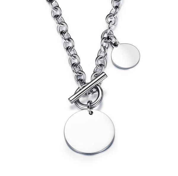 engraving stainless steel personalized disc necklace circle round tag initial necklace with toggle clasp5546042, Silver
engraving stainless steel personalized disc necklace circle round tag initial necklace with toggle clasp5546042, Silver