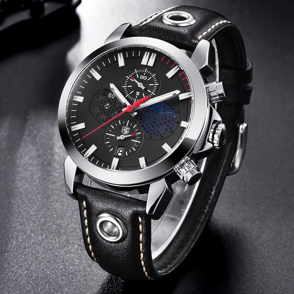 benyar fashion sports chronograph watches men moon phase leather skeleton quartz watch support drop white red291j, Slivery;brown
benyar fashion sports chronograph watches men moon phase leather skeleton quartz watch support drop white red291j, Slivery;brown