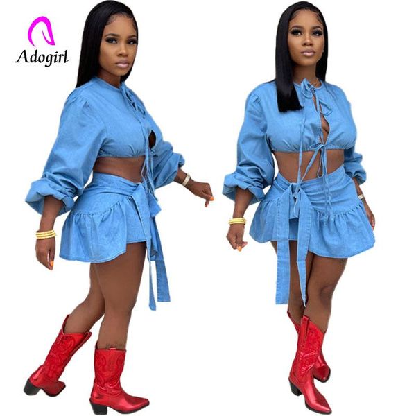 dress denim color women 2 piece set long sleeve lace up crop irregular skirts with bow tie matching set 2022 autumn night club set, White
dress denim color women 2 piece set long sleeve lace up crop irregular skirts with bow tie matching set 2022 autumn night club set, White