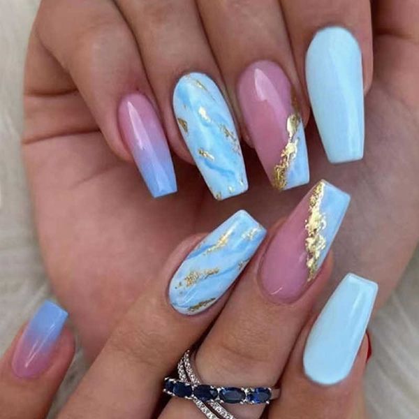 stickers decals blue halo dyed medium length fake nails gold foil style wearing nails 24 piece set of nail enhancement products j230420, Black
stickers decals blue halo dyed medium length fake nails gold foil style wearing nails 24 piece set of nail enhancement products j230420, Black