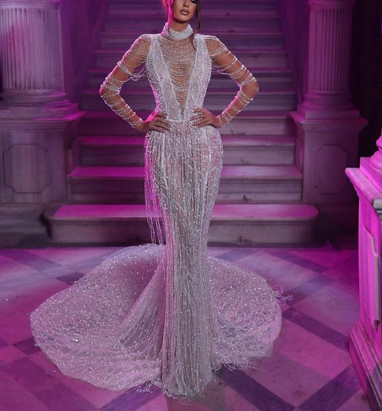 mermaid prom dresses long sleeves v neck halter appliques sequin beaded floor length lace hollow pearls tassel evening dress bridal gowns pl, Black
mermaid prom dresses long sleeves v neck halter appliques sequin beaded floor length lace hollow pearls tassel evening dress bridal gowns pl, Black