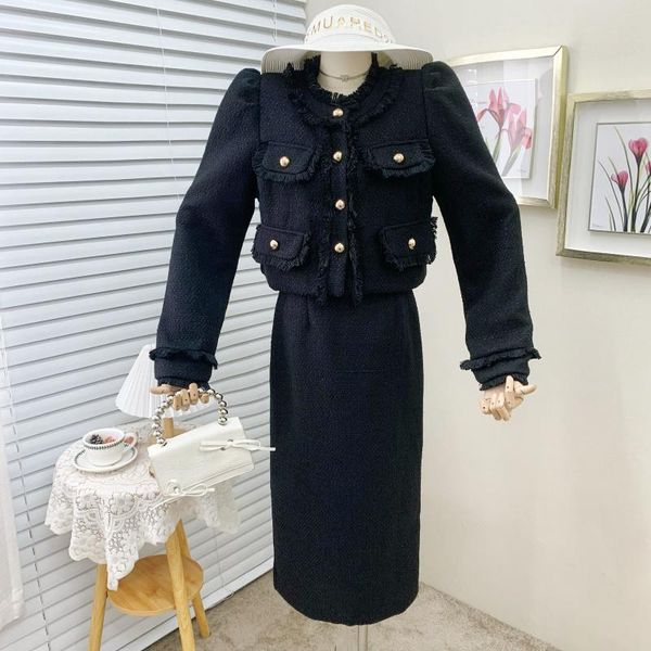 dress office lady skirt suit 2022 new tweed two piece outfits women long sleeve coat + high waist pencil skirt set 2 piece set elegant, White
dress office lady skirt suit 2022 new tweed two piece outfits women long sleeve coat + high waist pencil skirt set 2 piece set elegant, White