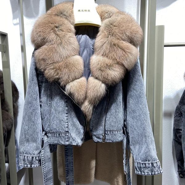 fur 2022 winter loose denim jacket with big fox fur collar women winter coat white duck down outwear female thick denim overcoats, Black
fur 2022 winter loose denim jacket with big fox fur collar women winter coat white duck down outwear female thick denim overcoats, Black