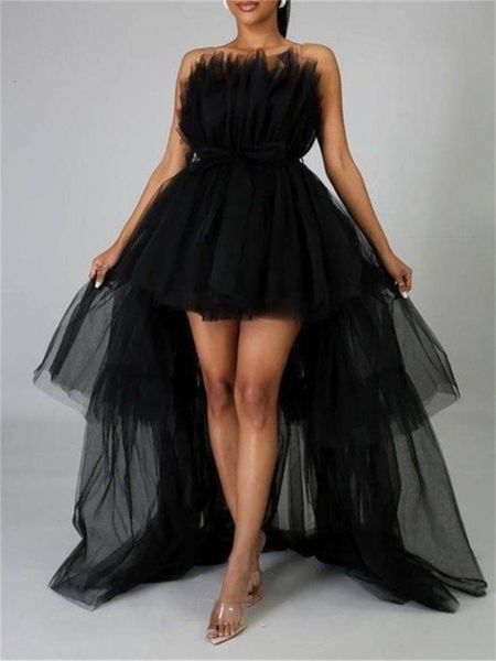 casual dresses strapless off shoulder high waist asymmetrical hem tulle dresses mesh sheer elegant women formal ball gown dress 230421, Black;gray
casual dresses strapless off shoulder high waist asymmetrical hem tulle dresses mesh sheer elegant women formal ball gown dress 230421, Black;gray