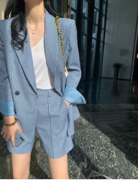 dress junelove spring autumn women's blue plaid blazers suits irregular design sense thin suit jacket fashion shorts two pieces sets, White
dress junelove spring autumn women's blue plaid blazers suits irregular design sense thin suit jacket fashion shorts two pieces sets, White