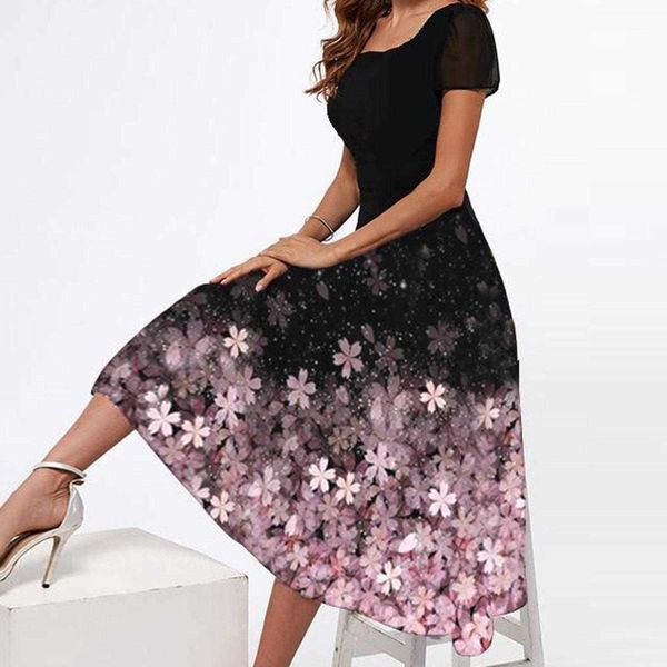womens round neck short sleeve dresses positioning multi color printed dress, Black;gray
womens round neck short sleeve dresses positioning multi color printed dress, Black;gray