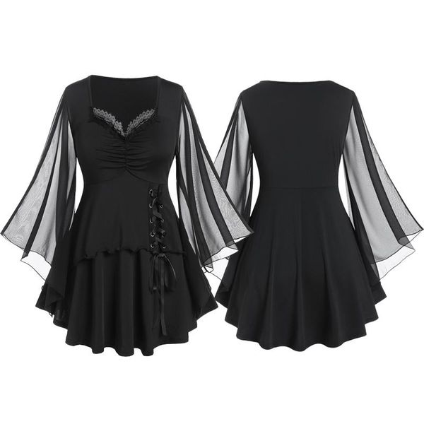 t-shirt rosegal mesh flare sleeves lace up ruched tee 4xl black women solid tshirt sweetheart neckline tunic fashion new, White
t-shirt rosegal mesh flare sleeves lace up ruched tee 4xl black women solid tshirt sweetheart neckline tunic fashion new, White