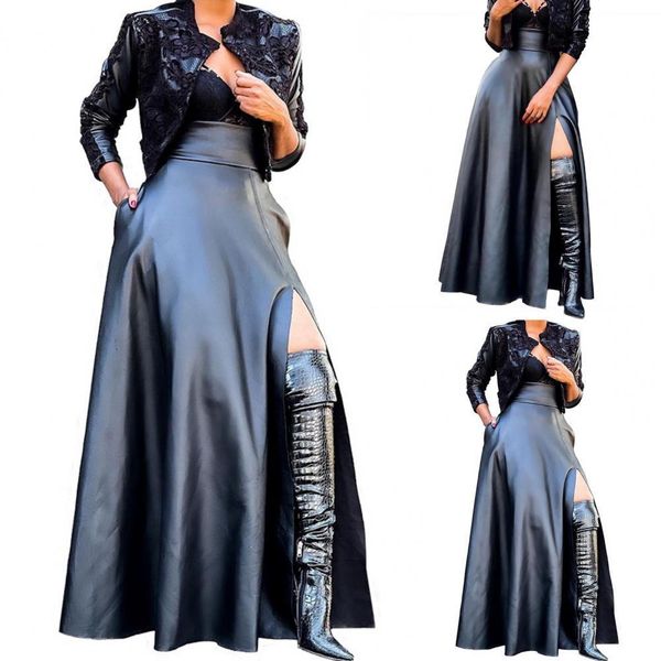 dresses allmatching elegant high slit faux leather long skirt stylish maxi skirts loose for dating, White;black
dresses allmatching elegant high slit faux leather long skirt stylish maxi skirts loose for dating, White;black