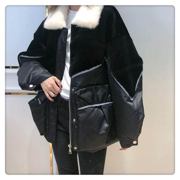 parkas 2021 black white women jacket lamb fur mink fur collar supper warm thicken female short coat long sleeve winter parker
parkas 2021 black white women jacket lamb fur mink fur collar supper warm thicken female short coat long sleeve winter parker