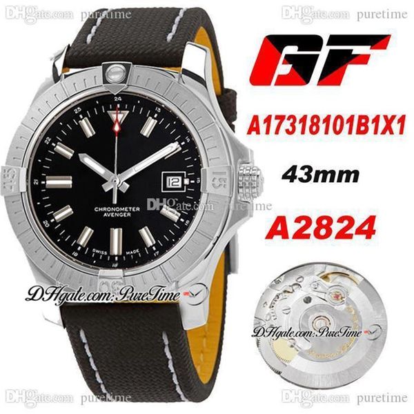 gf a17318101b1x1 a2824 automatic mens watch 43mm black dial stick markers leather nylon with white line super edition eta watches 240w, Slivery;brown
gf a17318101b1x1 a2824 automatic mens watch 43mm black dial stick markers leather nylon with white line super edition eta watches 240w, Slivery;brown