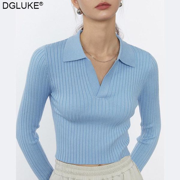 polos ribbed knitted polo shirts women vneck long sleeve crop spring autumn casual tshirt sweater blue white black
polos ribbed knitted polo shirts women vneck long sleeve crop spring autumn casual tshirt sweater blue white black
