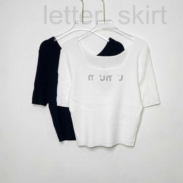 women's knits & tees designer spring/summer new fashion brick and stone letters drilled pit strips large round neck knitted celebrity s, White
women's knits & tees designer spring/summer new fashion brick and stone letters drilled pit strips large round neck knitted celebrity s, White