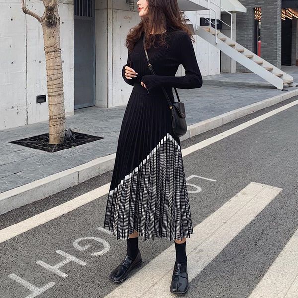 skirts women skirt knitted midi skirt a-line black elegant pleated skirt plaid autumn winter faldas femme jupes 230422
skirts women skirt knitted midi skirt a-line black elegant pleated skirt plaid autumn winter faldas femme jupes 230422