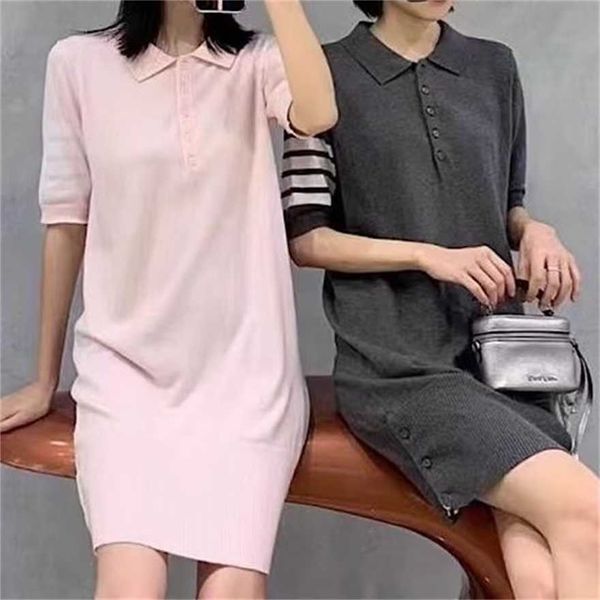 34% off tb pure cotton four bar knitted dress gray pink bust skirt length, Black;gray
34% off tb pure cotton four bar knitted dress gray pink bust skirt length, Black;gray