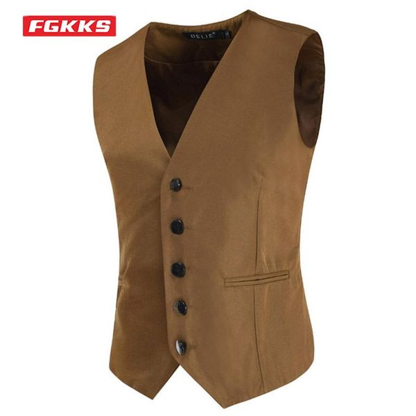 blazers fgkks men's formal vest solid color single breasted sleeveless suit vest four season business casual vest male, White;black
blazers fgkks men's formal vest solid color single breasted sleeveless suit vest four season business casual vest male, White;black