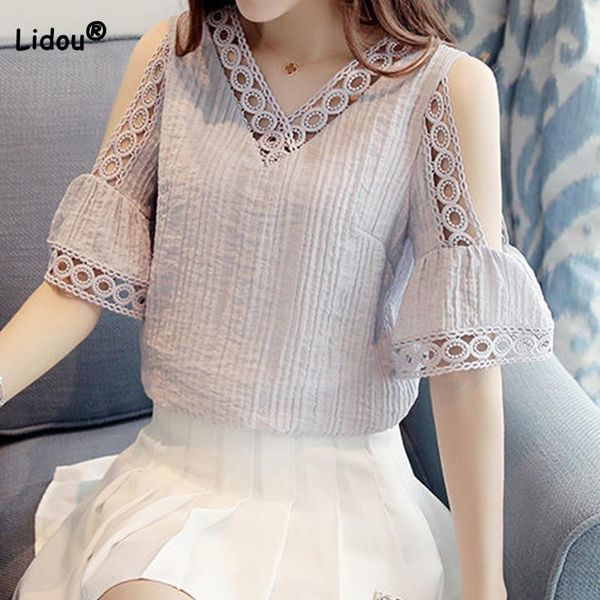 t-shirt allmatch patchwork lace bottoming shirt spring summer clothes for women vneck backless short sleeve pullover chiffon top, White
t-shirt allmatch patchwork lace bottoming shirt spring summer clothes for women vneck backless short sleeve pullover chiffon top, White