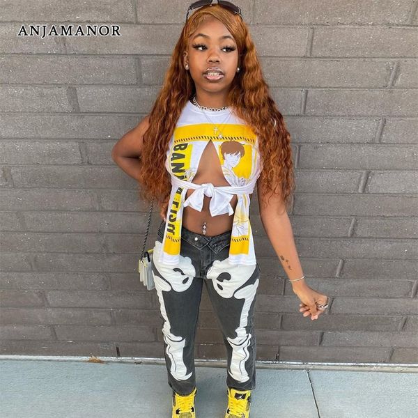 women s t shirt anjamanor graphic t shirts streetwear 2023 summer clothes for women asymmetrical split cut out sleeveless d82 bd14 230421, White
women s t shirt anjamanor graphic t shirts streetwear 2023 summer clothes for women asymmetrical split cut out sleeveless d82 bd14 230421, White