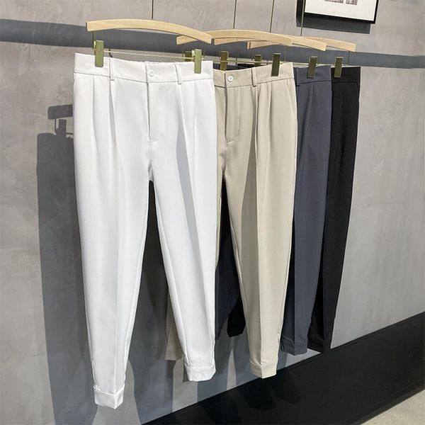 pants 4color men suit pants elastic waist spring summer new korean fashion small feet pleated business office male blazer trousers, Black
pants 4color men suit pants elastic waist spring summer new korean fashion small feet pleated business office male blazer trousers, Black