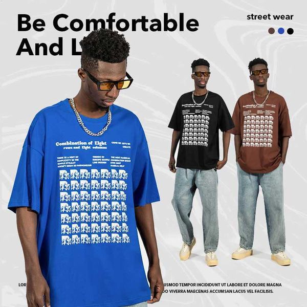 2023 t shirt american t-shirt men's and women's same 220g personality street fashion loose large size round neck cotton drop shoul, White;black
2023 t shirt american t-shirt men's and women's same 220g personality street fashion loose large size round neck cotton drop shoul, White;black