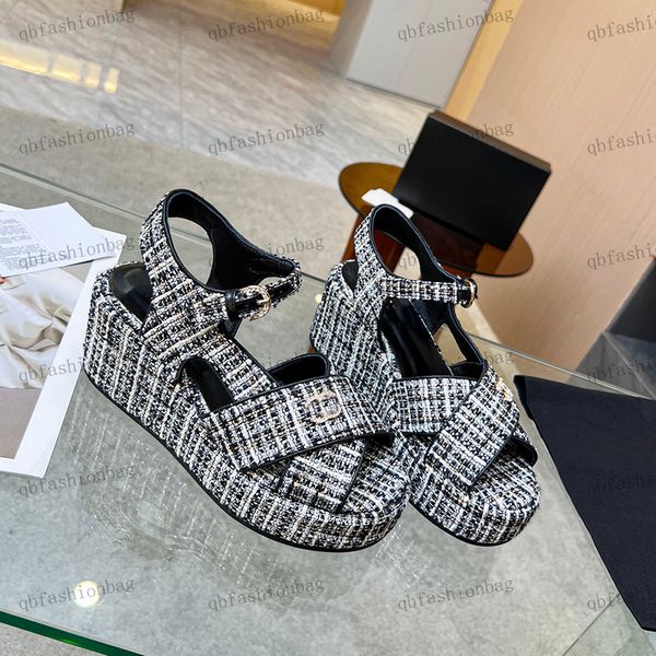 designer womens sandals platform slippers tweed cross strap hardware metal letter logo dress shoes high heels shoes heighting sandals rubber, Black
designer womens sandals platform slippers tweed cross strap hardware metal letter logo dress shoes high heels shoes heighting sandals rubber, Black