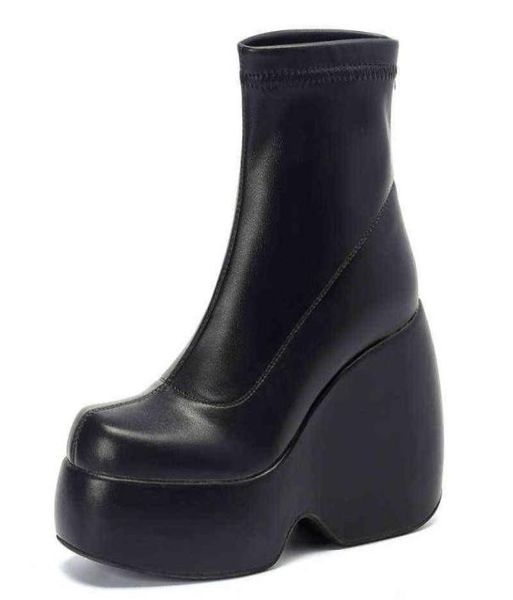 stretch punk style chunky platform ankle boot for women autumn winter shoes ladies high heels short boots bottine female black j223942864
stretch punk style chunky platform ankle boot for women autumn winter shoes ladies high heels short boots bottine female black j223942864
