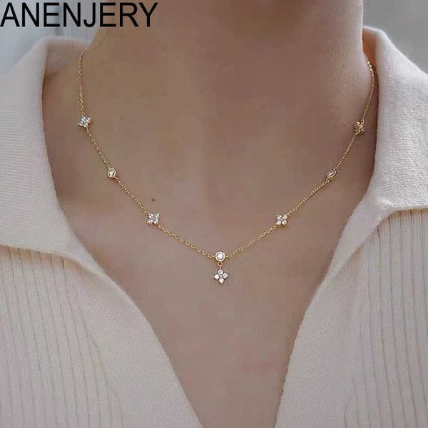 pendant necklaces anenjery inlaid zircon four-leaf flower chain necklace for women new niche light luxury fashion collares choker accessorie, Silver
pendant necklaces anenjery inlaid zircon four-leaf flower chain necklace for women new niche light luxury fashion collares choker accessorie, Silver