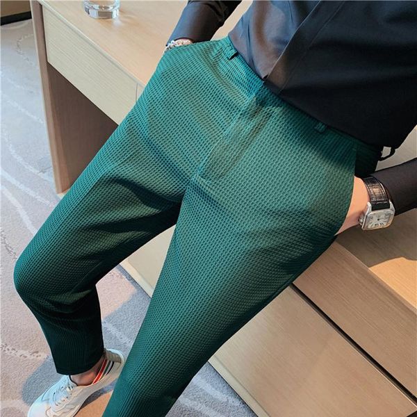 pants 2022 autumn new waffle stretch waist business formal pants men fashion wedding slim trouser mens brand social party suit pants, Black
pants 2022 autumn new waffle stretch waist business formal pants men fashion wedding slim trouser mens brand social party suit pants, Black