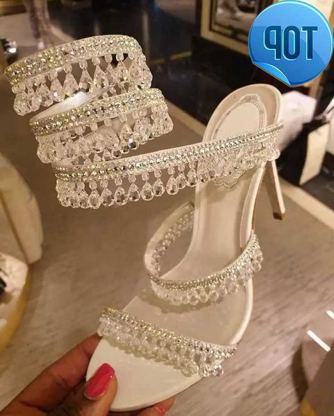 stiletto heel sandals rene caovilla luxury designer crystal lamp pendant rhinestone twining foot ring high ed womens shoes narrow band 10cm, Black
stiletto heel sandals rene caovilla luxury designer crystal lamp pendant rhinestone twining foot ring high ed womens shoes narrow band 10cm, Black