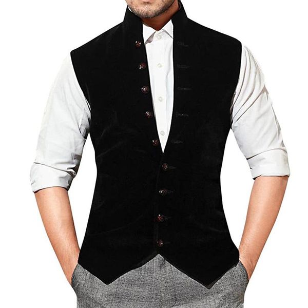 blazers men's suit vest velvet stand up collar single breasted wedding groom vest slim fit sleeveless steampunk vest for men waistcoat, White;black
blazers men's suit vest velvet stand up collar single breasted wedding groom vest slim fit sleeveless steampunk vest for men waistcoat, White;black