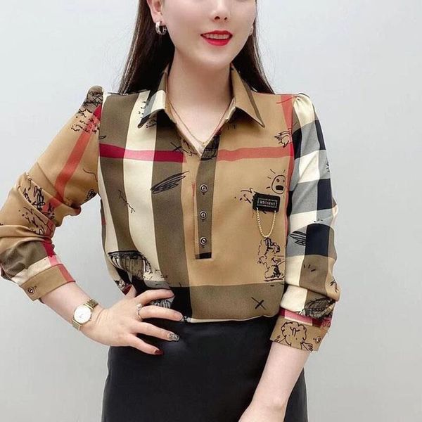t-shirt female allmatch vintage plaid printed shirt fashion button casual poloneck pullovers blouse spring autumn women's clothing, White
t-shirt female allmatch vintage plaid printed shirt fashion button casual poloneck pullovers blouse spring autumn women's clothing, White