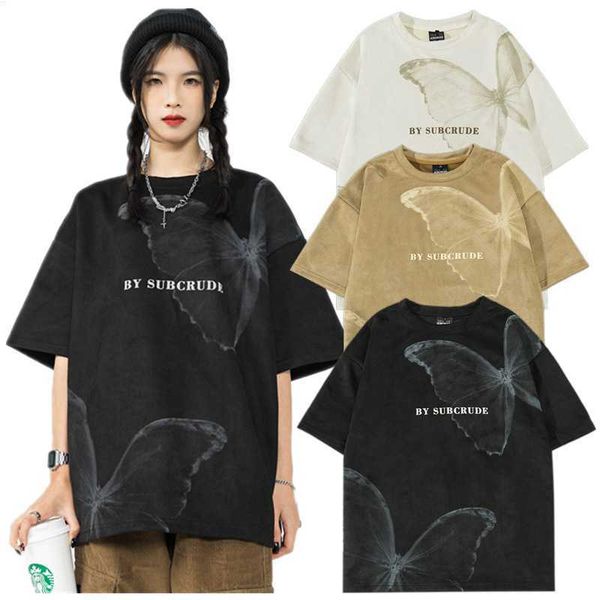 2023 t shirt china-chic high street butterfly printing suede round neck short sleeve men's and women's loose oversize versatile bf, White;black
2023 t shirt china-chic high street butterfly printing suede round neck short sleeve men's and women's loose oversize versatile bf, White;black
