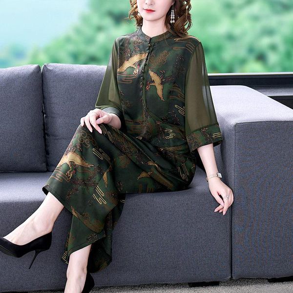 pants traje de seda para madre de mediana edad pantalones de seda de morera con estampado de moda conjunto de dos piezas de talla gran, White
pants traje de seda para madre de mediana edad pantalones de seda de morera con estampado de moda conjunto de dos piezas de talla gran, White