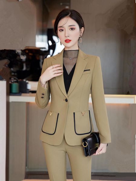 pants fashion women's blazer 2022 autumn formal jacket office ladies work wear khaki coat slim black, White
pants fashion women's blazer 2022 autumn formal jacket office ladies work wear khaki coat slim black, White