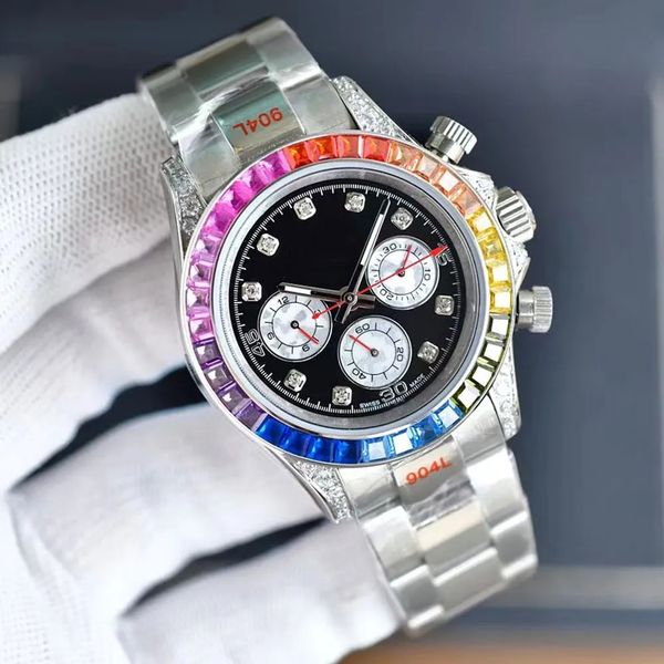 luxury diamond watch men's automatic mechanical watch 40mm steel band folding buckle luxury rainbow advanced texture watch, Slivery;golden
luxury diamond watch men's automatic mechanical watch 40mm steel band folding buckle luxury rainbow advanced texture watch, Slivery;golden